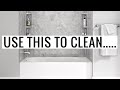 How to Clean Tub & Shower with Baking Soda & Vinegar + (BEST Bathtub Cleaning Brush)!