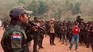 MC kayah lay sing song with KNDF soldiers