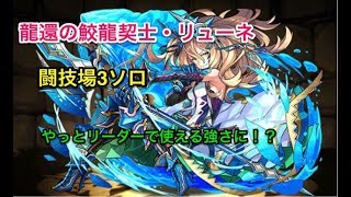 【パズドラ】龍還の鮫龍契士・リューネ　闘技場３ソロ