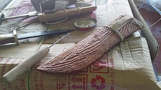 สาธิตการทำฝักมีดจากไม้ ตอน 1 (wooden sheath)