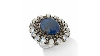 Rarities Sapphire, Moonstone and Diamond Ring