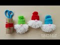 how to make a gnome with yarn and toilet paper tube in less than 15 minutes