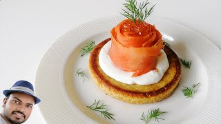 Smoked Salmon Blinis | A Fluffy Pancake topped with the Classic Combination for an Elegant Flourish