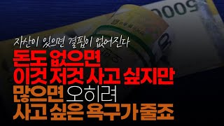 (※시청자댓글) 돈도 없으면 이것 저것 사고 싶지만, 많으면 오히려 사고 싶은 욕구가 줄죠. 언제든 살 수 있으니까