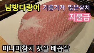 남방다랑어[미나미]뱃살부위 기름기가 엄청난 지물급참치 the belly of a tuna