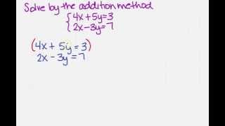 solve a system of equations by the addition method