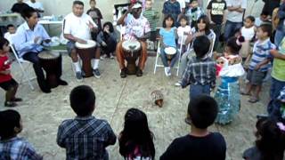 African Corner TV - Michoacan Mexico Kermess in Costa Mesa with African Drumers.AVI