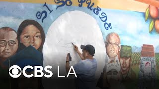 Muralist paints over Santa Ana Cesar Chavez mural to honor Burt Corona