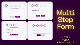 Create a Multi-Step Form with Progress Bar using HTML, CSS & JavaScript T