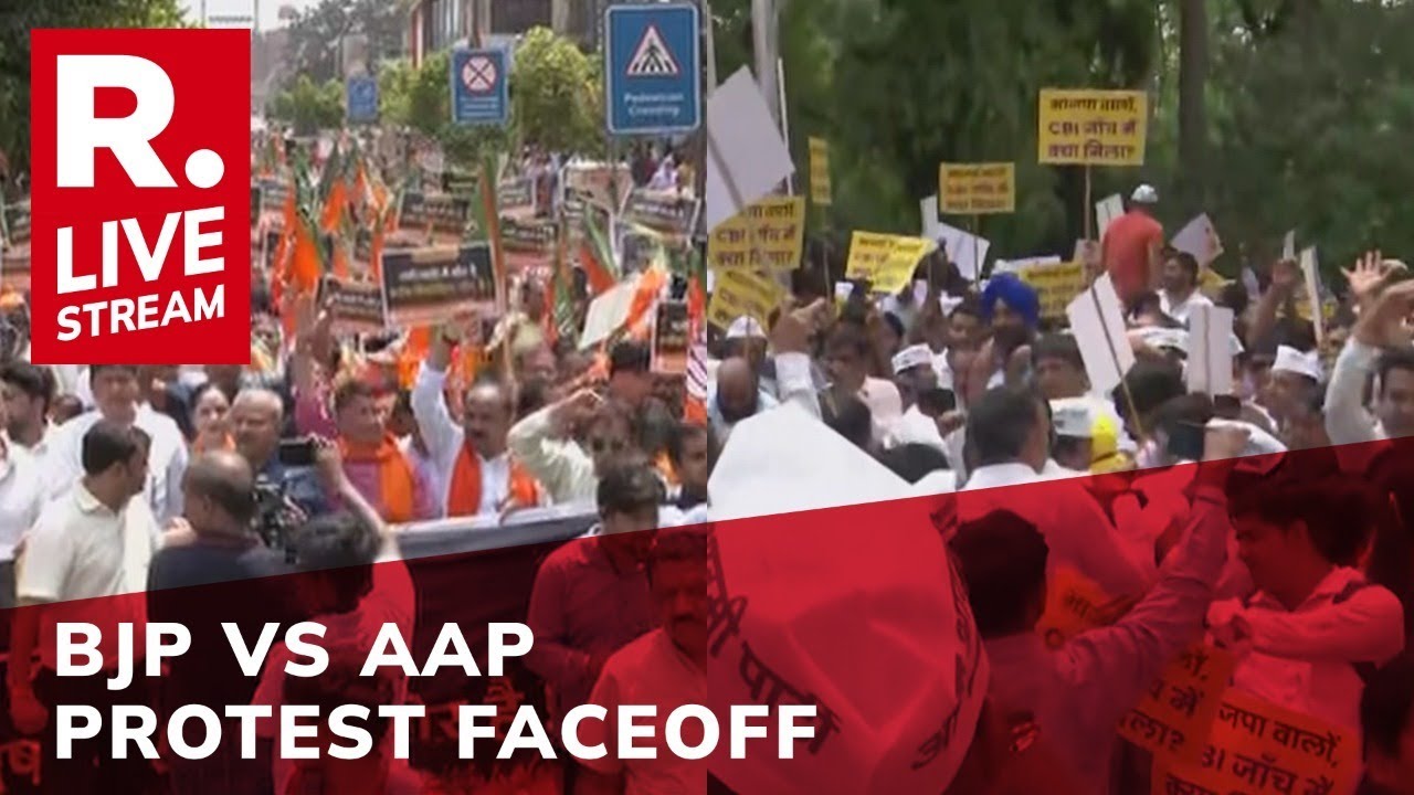 Delhi LIVE NEWS: After BJP, Now AAP Protests Outside BJP Office As ...