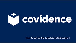 How to set up the template in Extraction 1