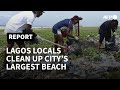 Lagos volunteers clear up plastic from city's largest beach | AFP