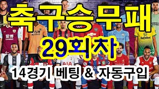 축구토토승무패29회차 14경기 픽 베팅 그리고 자동구입