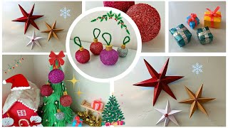 DIY | Xmas tree decorating Ormanaments 🎀🎄✨| Handi Crafts By Hanan