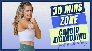 30-Minute Zone Kickboxing Cardio Workout | Heart-Pumping & Sweaty & ZERO Equipment Needed!