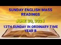 JUNE 30, 2024 | 13TH SUNDAY IN ORDINARY TIME, YEAR B | SUNDAY ENGLISH MASS READINGS