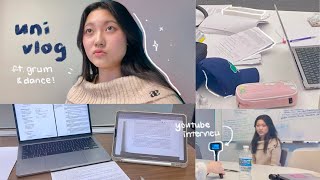 uni vlog 🌷⋆｡ﾟclasses, youtube interview, studying, daily makeup, busy days + dan