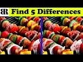 Find The Difference | Spot 5 Differences | Can you find all the difference? | 5 rounds | Food Part 2