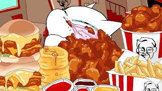 Fried Chicken Eating Sounds Animation/ Mukbang Animation ASMR