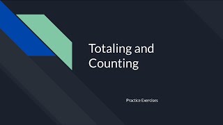 iGCSE Computer Science - Python - Totalling and Counting
