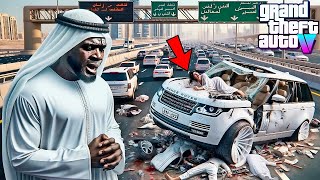 😢Franklin's Girlfriend Mia Got Into a Serious Car Crash In Dubai-GTA 5 Real Life Mod Remastered