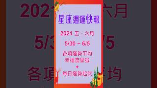 【週運快報】2021五月5/30～6/5 星座週運✡️50秒看完星座一週+每日運勢✡️全球新浪网星运作家．两岸星座专家✴️更新版豎屏短片 #Shorts