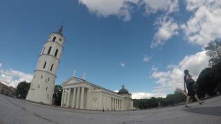 Vilnius Cathedral and Old Town Area Time Lapse with GoPro 4. 4k quality