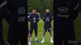 Mbappe and Benzema training for France