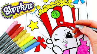 SHOPKINS Coloring Book Poppy Corn Speed Coloring With Markers