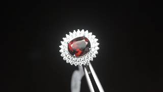 Total Weight 20.98cts Untreated Natural Oval Deep Red Garnet 925 Silver Ring 6US