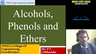 SVERI MHT CET Crash Course : Alcohols,Phenols,Ethers