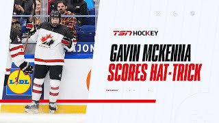 Gavin McKenna scores hat-trick to lead Canada to gold