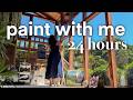 I painted for 24 hours ✿ day in my life, art shopping, landscape artist diaries #studiovlog