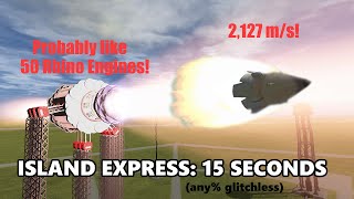 ISLAND EXPRESS 15 SECONDS! KSP Speedrun Mass Driver Island Airfield