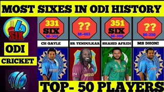 🏏MOST SIXES IN ODI CRICKET HISTORY 2022|  TOP-50 PLAYERS | 🔥CRICKET RECORD #cricket #sports