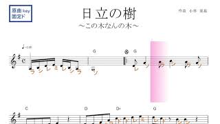 日立の樹～この木なんの木～ 小林亜星 原曲key固定ド読み／ドレミで歌う楽譜【コード付き】