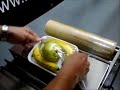 food tray wrapping machine with stretch film