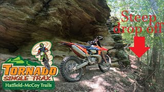 Sliding Down the Rock Formation Cliff at the Hatfield McCoy Tornado Single Trax Trails