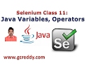 Selenium 11: Java Variables, and Operators