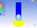 ボールバルブの解析事例　　圧力分布アニメーション