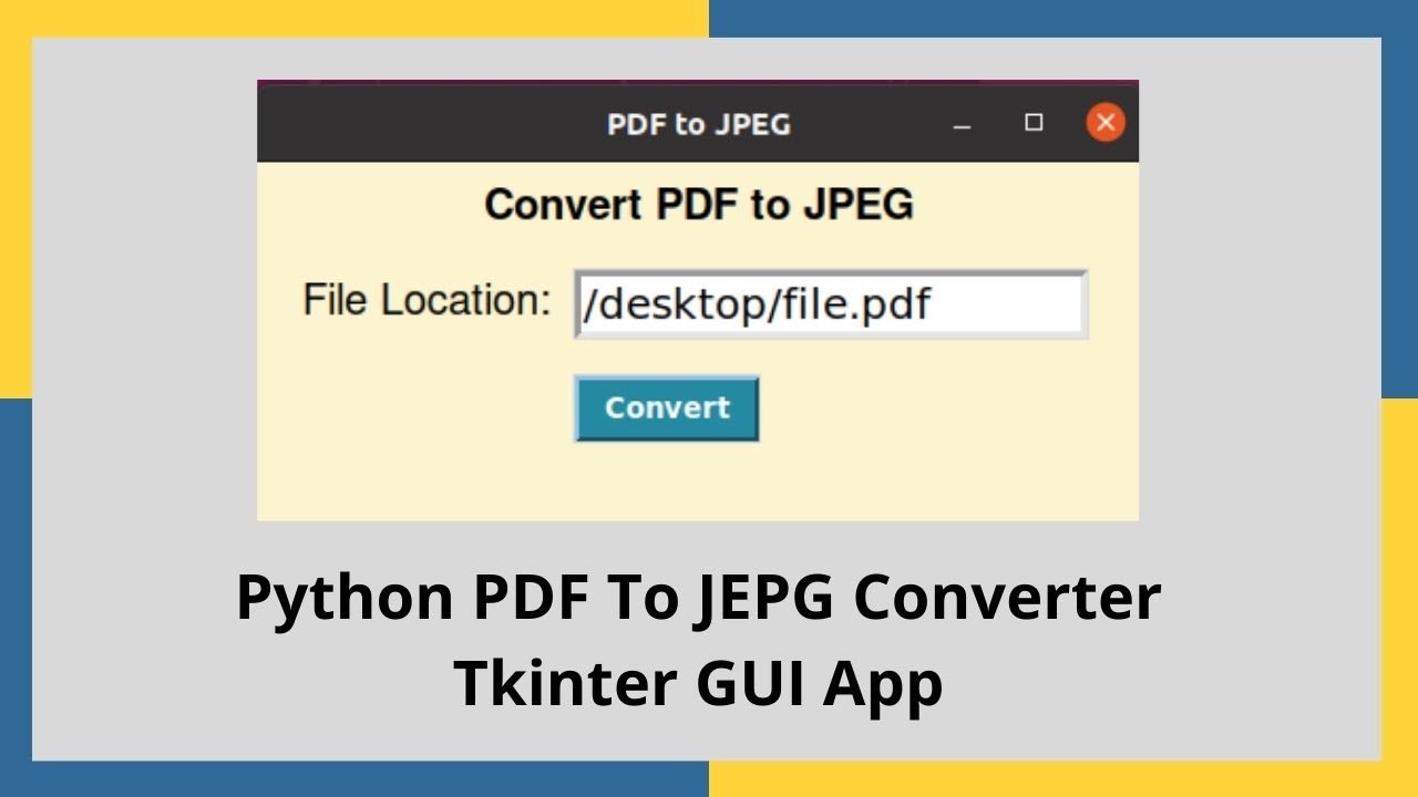 Convert Pdf To Jpg Image File Using Python Pdf2image Api Gui Tkinter