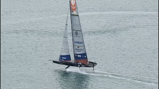 American Magic go high on their foils on downwind - 16 Jan (day before capsize)