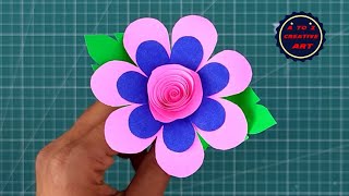Beautiful Paper Flower Making For Beginners - Easy Paper Flower - DIY Origami Paper Flower