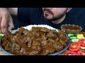 ASMR:EATING SPICY BIG SIZE FULL MUTTON LIVER MASALA CURRY+BASMATI RICE+SALAD || MUKBANG