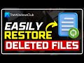 How to RESTORE Deleted Files After SYSTEM RESTORE [WINDOWS 11/10]