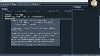 Python 76: Formatting numbers as currency using the format() method