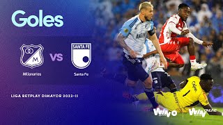 Millonarios vs. Santa Fe (goles) | Liga BetPlay Dimayor 2023- 2 | Fecha 10