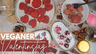 VEGANE REZEPTE ZUM VALENTINSTAG » Schoko Fudge, gefüllte Pralinen \u0026 rohe Herz-Kekse│Food Friday #33