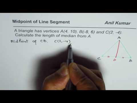 How to find length of median in a triangle MPM2d Coordinate Geometry How to find length of median in a triangle MPM2d Coordinate Geometry