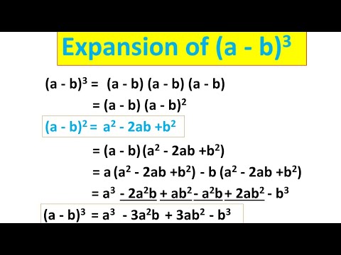 Expansion Of (a - B)3/ Cube Of (a - B) / 8th Class / Expansion Formulae ...